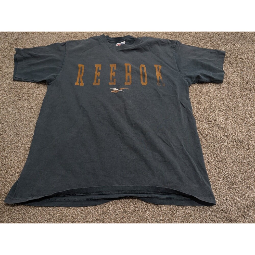 Men's Vintage Reebok T-Shirt Large Made In The USA Embroidered Logo *READ